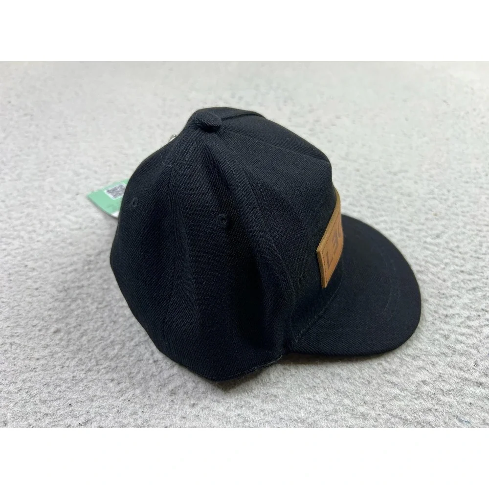 To Little Arrows Legacy Hat Cap Fitted Kids Baby Black Brown Leather Patch NEW